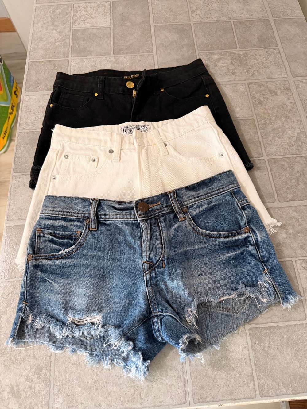 Free People, Lucky Brand, Iris Jeans Shorts lot of 3